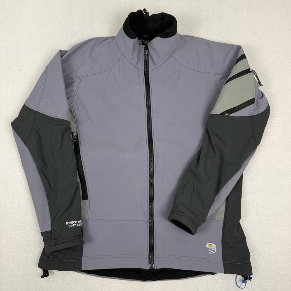 Vintage Mountain Hardwear Women's 14 Softshell Jacket Purple Gray Windstopper